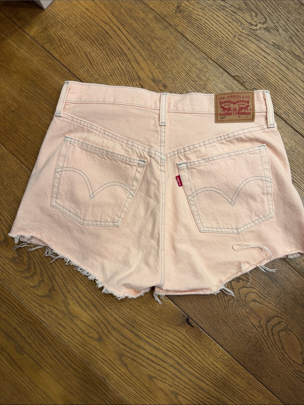 Levi's Pastel Pink Denim Cutoff Shorts 28